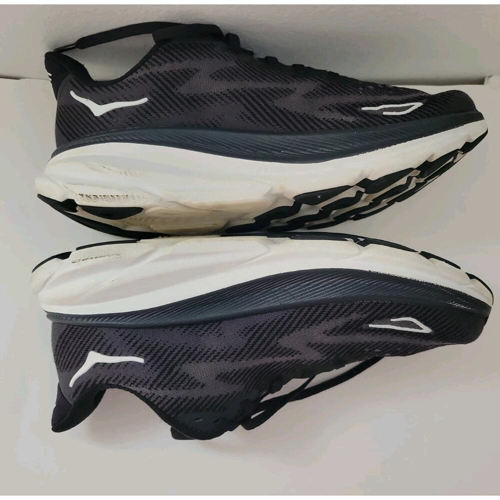 8.5 Hoka Women's Clifton 9 Black/White, Running Shoes-US 8.5 B - Picture 7 of 13